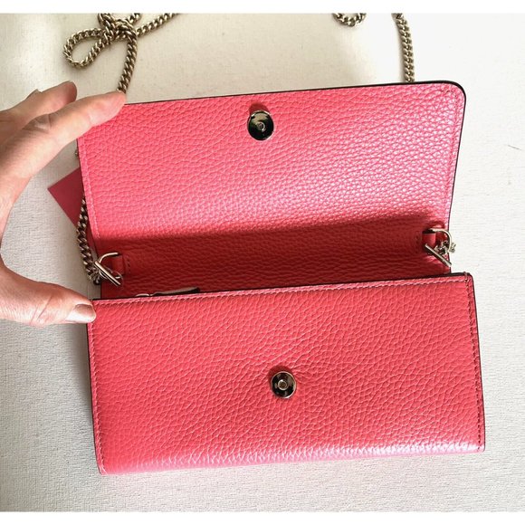 New Kate Spade Roulette Top-handle Crossbody Peach Melba with Dust Bag - Picture 6 of 7